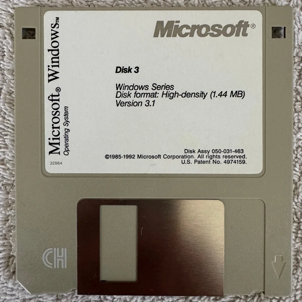 Microsoft Windows 3.1 3.5” Floppy Disk Set Disks 1-6 Untested Vintage 1992